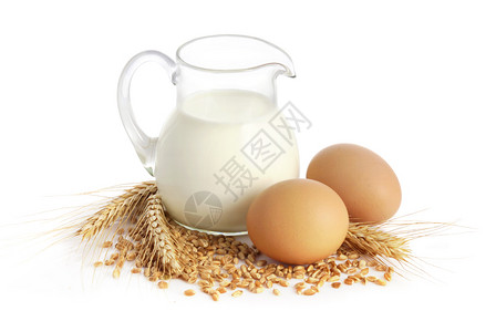 早餐牛奶和鸡蛋图片