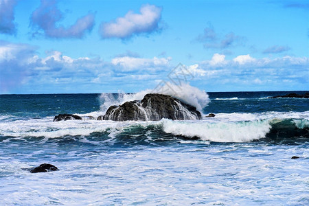 水美丽的海浪和洋景观天空夏图片