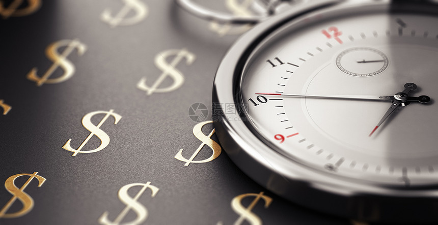 管理金子时间是钱概念3D图解时间是钱的言语概念时间是钱的代言人金融图片