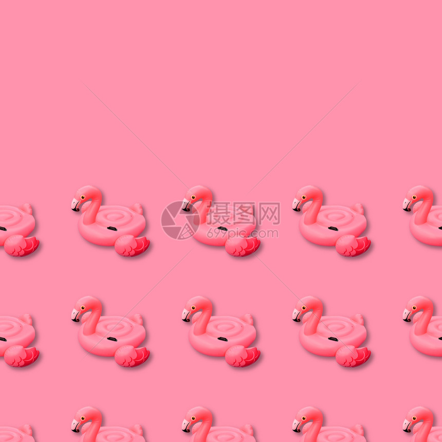 管子最佳出去粉红色火烈鸟无缝图案的游泳池玩具粉色底Flammingo充气式装有无缝模粉红底面Flamingo充气器被切开图片