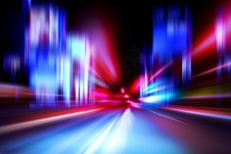 涡轮闪光夜间城市的速度运动高公路高清图片