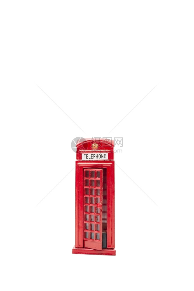 白色背景上的uk电话亭著名的欧洲文化图片
