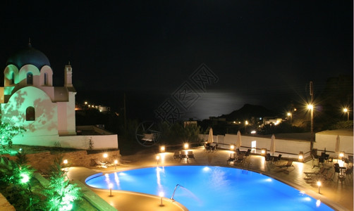 表游泳的Ios希腊旅馆游泳池著名的图片