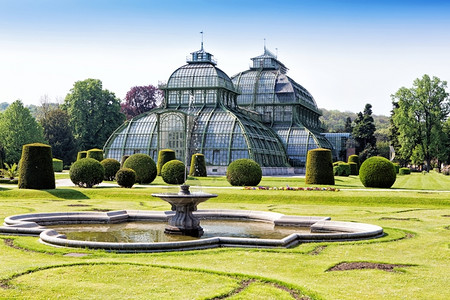 奥地利维也纳Shoonbrunn宫殿附近的植物园温室靠近艺图片