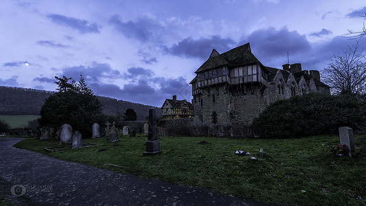 建筑学被加固的斯托克萨城堡Shropshire修道院墙壁天空图片
