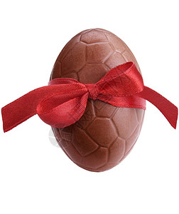 象征巧克力东方鸡蛋白色的红丝带绑糖果图片