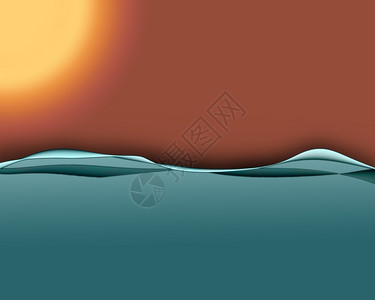 闪亮的艺术灼热清水波浪和沙焦太阳墨镜化背景图片