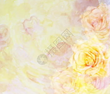 黄色的艺术彩过滤器水成分制玫瑰花朵的表面抽象植物背景的背景图片
