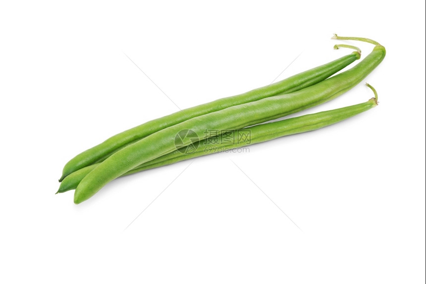 白种背景孤立的绿豆条细绳美食味的图片