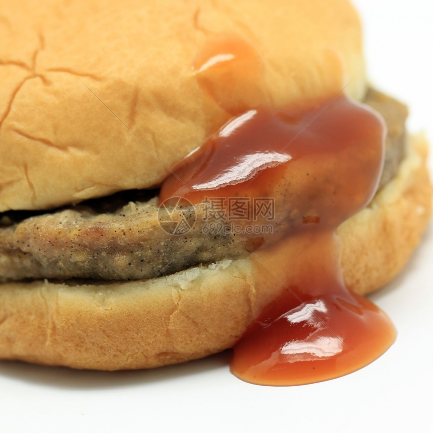 美式快餐加番茄酱白背景孤立的西红柿酱食物起司垃圾图片