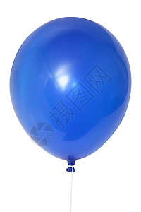 派对特别的蓝色气球在白背景与剪切路径隔离的蓝色气球剪裁图片