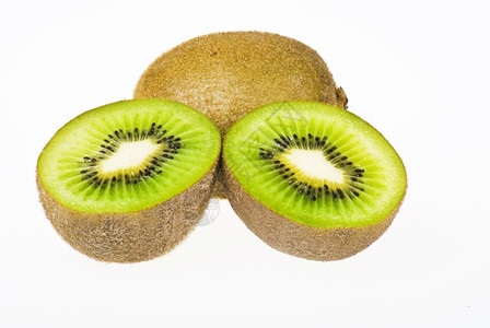 毛茸白背景的Kiwi水果孤立有机的食物图片