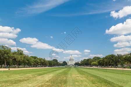 天空长椅俯视华盛顿市前草坪的美国首都大厦图示式楼在华盛顿特区蓝色的图片