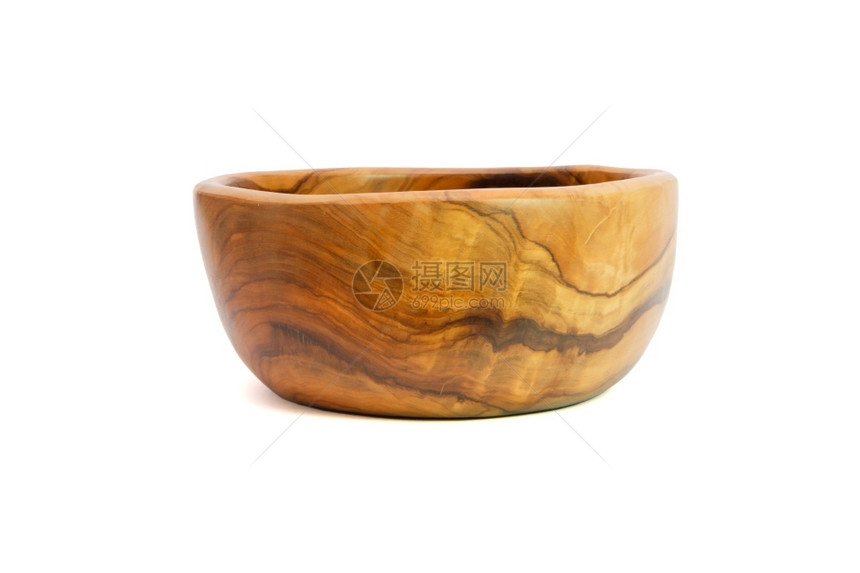木制的白背景孤立手工木制质碗优雅的文化图片