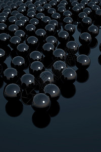 简单的商业插图3D黑球背景变换图片