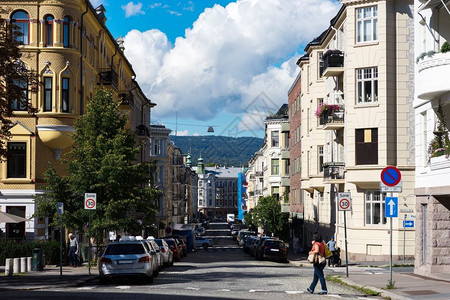 奥斯陆户外对角线特隆赫姆城市街道背景高清对角特隆赫姆城市街道背景图片