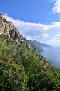 神海岸线意大利的阿马尔菲沿海景观图片