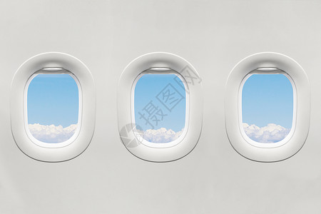 旅游从客户座位视图的蓝色天空孤立飞机窗口label旅行蓝色的图片