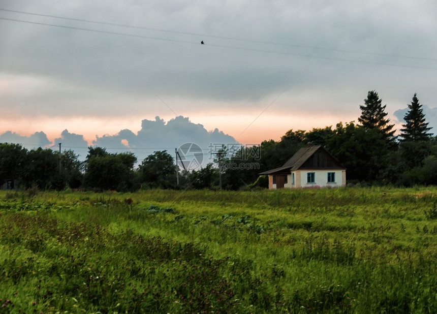 旅行场景斯拉夫横向生动的乌克兰乡村绘画背景图片