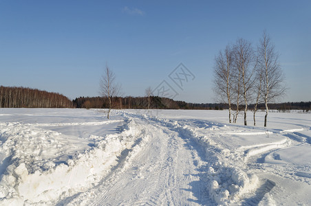 冬季风景雪乡村道路图片
