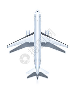 航空3d从上方飞来的机被白色隔离场空气图片