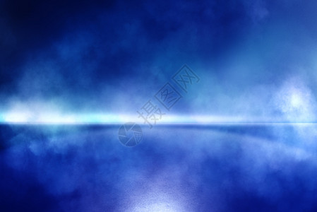 悬念魔法透明摄影棚灯光照亮的烟雾空场景科学设计图片