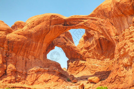 地标摩押美国犹他州Arches公园的双拱门女士图片