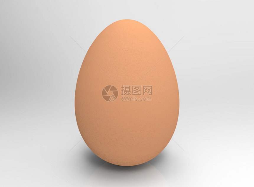 3d将新鲜棕色蛋以灰背景和剪切路径制成复活节家禽鸡图片