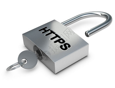 安全使用权可访问键和白背景上的开锁它是写HTTPS有担保的付款图片