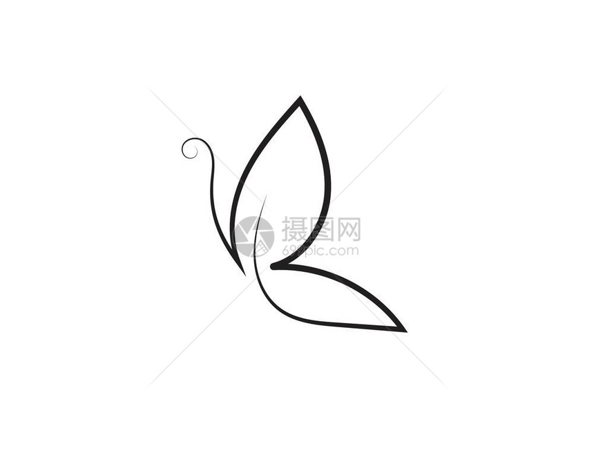 翅膀美蝴蝶矢量图标设计身份花的图片