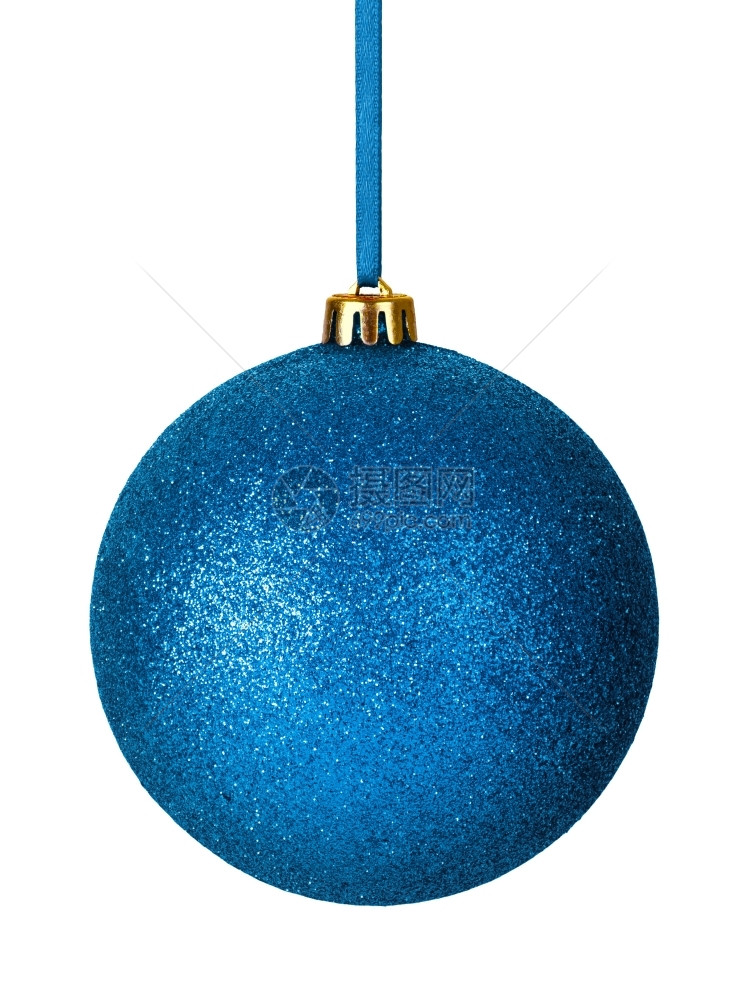 庆祝单身的金子蓝色圣诞节白底带与丝隔绝图片