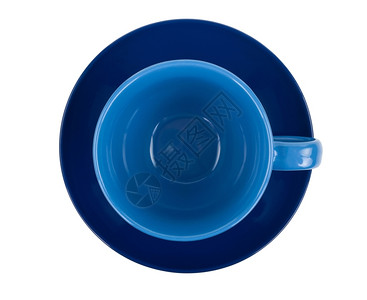 餐具不同的蓝圆杯空茶放在碟盘上一种图片