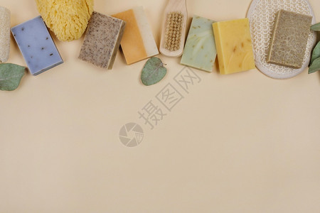 各种类型的天然自制肥皂墙纸织物动图片