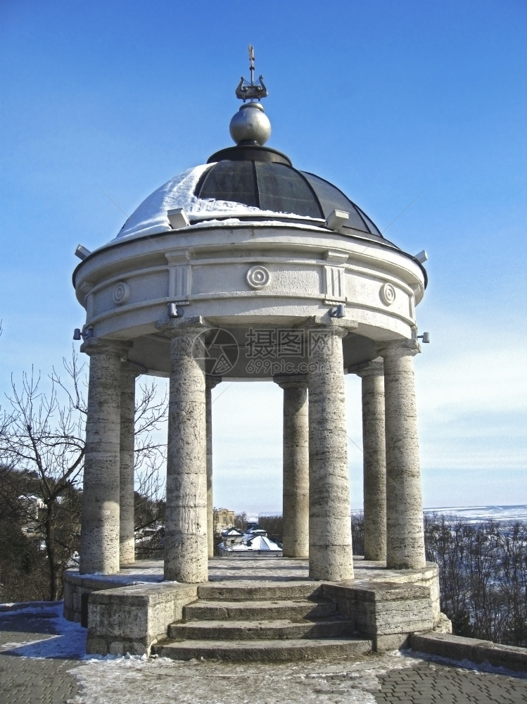 建造二月冬季Pyyatigorsk地标和纪念碑中的Aeolus竖琴户外图片