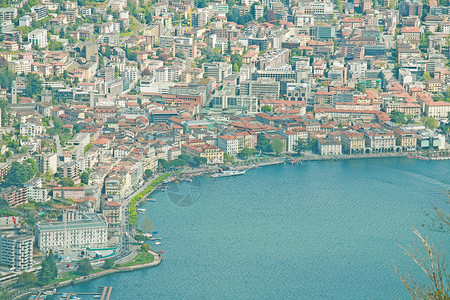 巴拿马从蒙特热罗索到卢加诺及其在瑞士的湖杰诺罗斯水高清图片