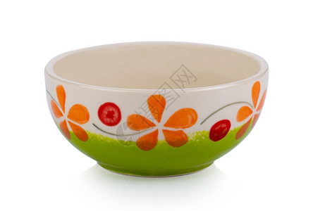 空白的色背景中隔绝的陶瓷碗用具国内的图片