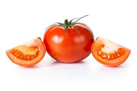红西番茄在白色背景的番茄水果圆形的植物图片