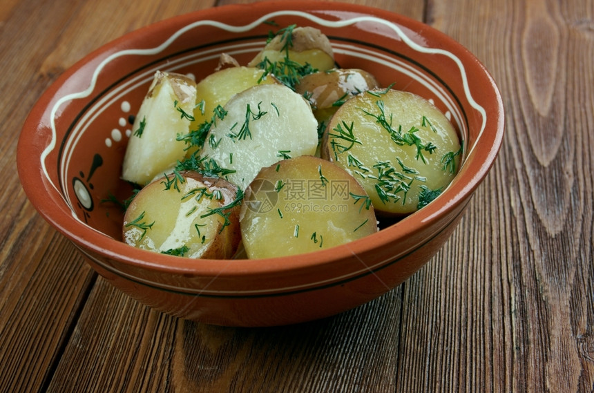 开胃菜奥地利食物深南德国风格土豆沙拉图片