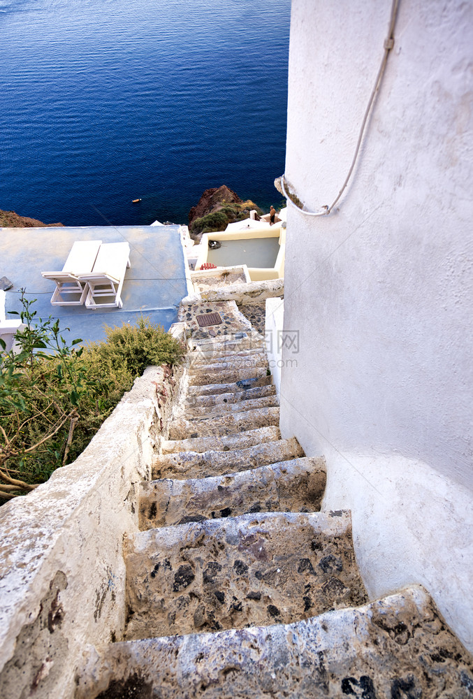 地标抽象的圣桑托里尼奥亚景观白楼梯建筑学图片