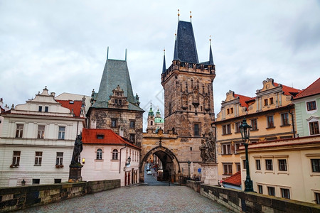 旅行最多日出时在捷克布拉格的Charles桥欧洲图片