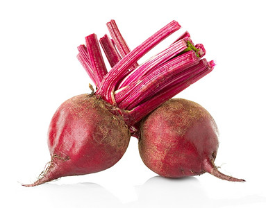 粉色的白背景上孤立的新鲜甜菜根红色的图片