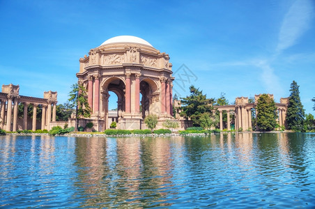 科幻加利福尼亚州旧金山美术宫艺厅圣弗朗西斯科水美好的图片