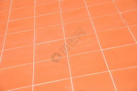 细节红陶瓷厨房地板砖作为背景或纹理者线条图片