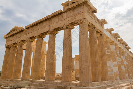 希腊雅典卫城圣殿希腊分结石蓝色的地标图片