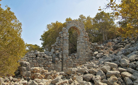 吉米勒考古学旅行圣尼拉斯岛土耳其盖米勒岛海岸上的废墟图片