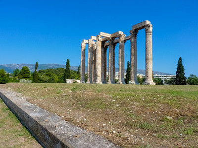 户外文明古老的奥林匹安宙斯亚圣殿希腊雅典命令图片