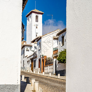 建筑的镇著名西班牙南部安达卢西亚州格拉纳达的典型建筑图片