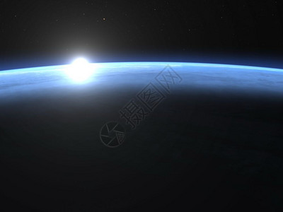 平海古城蓝色的星日落由NASA3D提供的这张图像中一些元素与空间日出相伴的地球平线设计图片