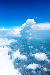 景观泰国曼谷市的空中景色与云层环观场地空气图片