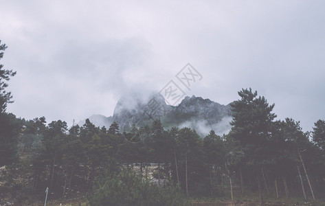 爬坡道山在云躺着青绿的阴锥被迷雾笼罩在景色风中夏天图片